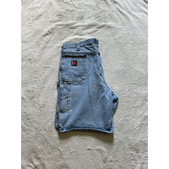 Wrangler Riggs Carpenter Shorts Men's 42 Denim WorkWear Blue Light Wash Cotton - Picture 1 of 8